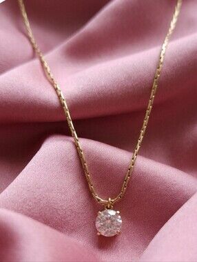 Swarovski Solitaire Necklace Vintage Swan Stamped